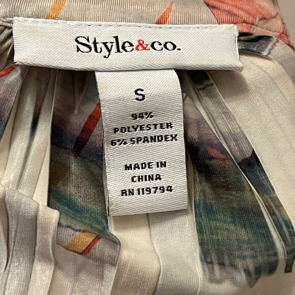 Style & Co Tan Embellished  Chain link neck Blue Small Women's RN 119794 - Picture 5 of 5